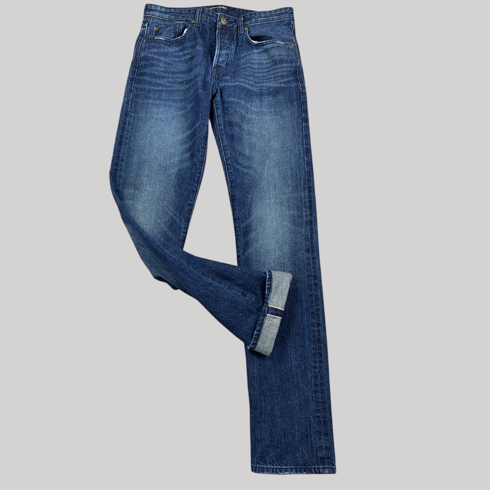 Banana Republic Premium Denim Jeans 32x34 Slim Selvedge Indigo 100% Cotton